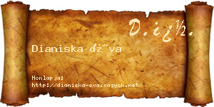 Dianiska Éva névjegykártya